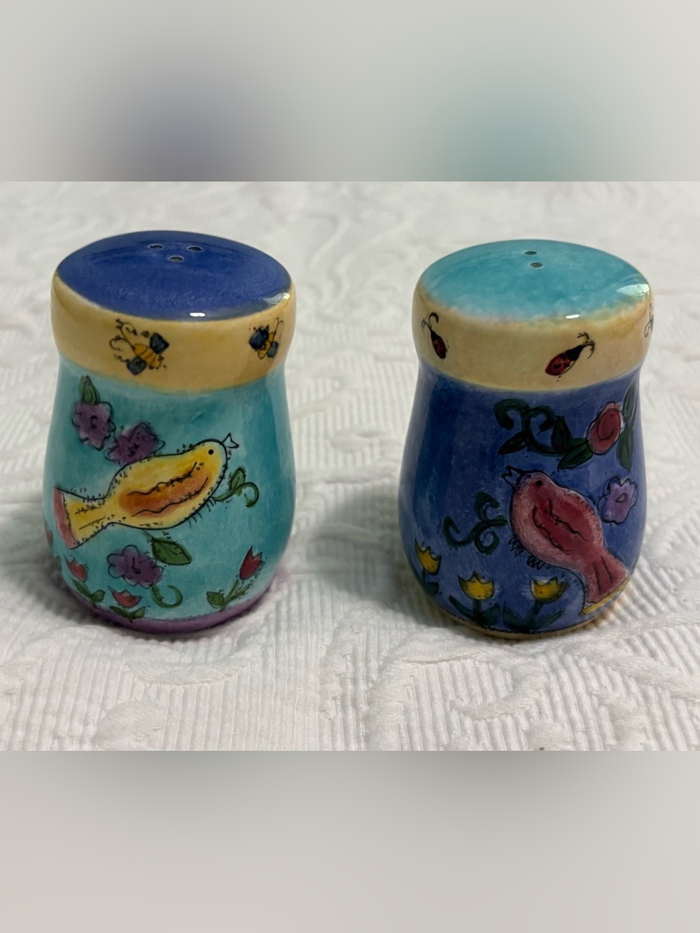 Covered Butter Dish & Salt & Pepper Shakers - “Birds and the Bees” By Sango - Picture 5 of 9